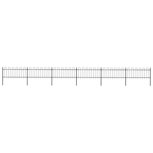 vidaXL Gartenzaun mit Rundbogen Stahl 1005 x 80 cm Schwarz