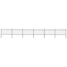 vidaXL Gartenzaun mit Rundbogen Stahl 1005 x 100 cm Schwarz