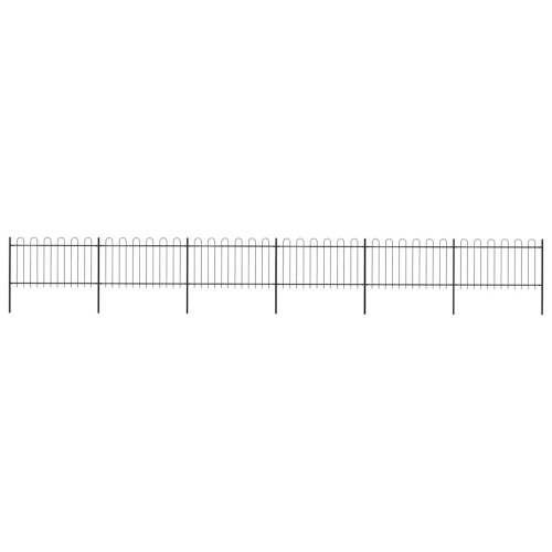 vidaXL Gartenzaun mit Rundbogen Stahl 1005 x 100 cm Schwarz