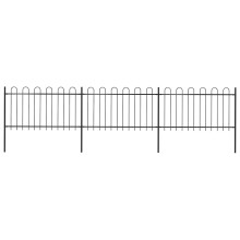 vidaXL Gartenzaun mit Rundbogen Stahl 504 x 100 cm Schwarz