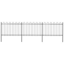 vidaXL Gartenzaun mit Rundbogen Stahl 504 x 120 cm Schwarz