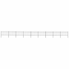 vidaXL Gartenzaun mit Rundbogen Stahl 1506 x 100 cm Schwarz