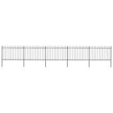 vidaXL Gartenzaun mit Rundbogen Stahl 838 x 120 cm Schwarz