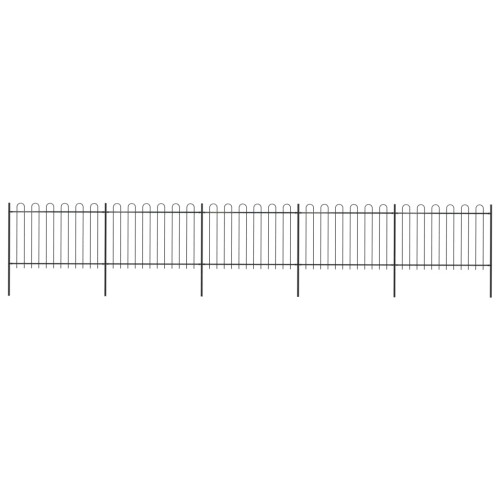 vidaXL Gartenzaun mit Rundbogen Stahl 838 x 120 cm Schwarz