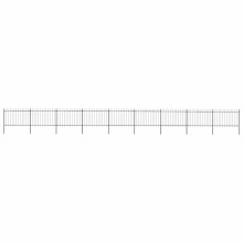 vidaXL Gartenzaun mit Rundbogen Stahl 1506 x 120 cm Schwarz