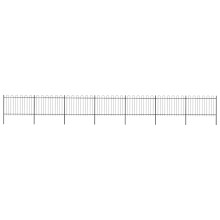vidaXL Gartenzaun mit Rundbogen Stahl 1172 x 120 cm Schwarz