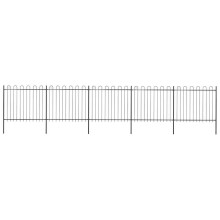 vidaXL Gartenzaun mit Rundbogen Stahl 838 x 150 cm Schwarz