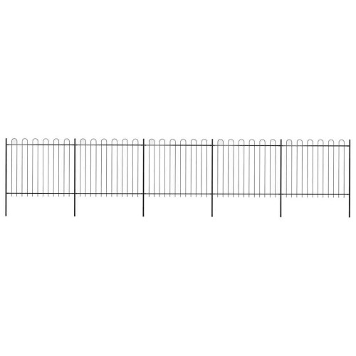 VidaXL vidaXL Gartenzaun mit Rundbogen Stahl 838 x 150 cm Schwarz
