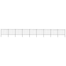 vidaXL Gartenzaun mit Rundbogen Stahl 1506 x 150 cm Schwarz