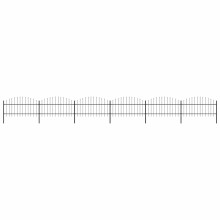 vidaXL Gartenzaun mit Speerspitze Stahl 1005 x 125 cm Schwarz