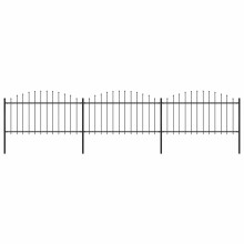 vidaXL Gartenzaun mit Speerspitze Stahl 504 x 150 cm Schwarz