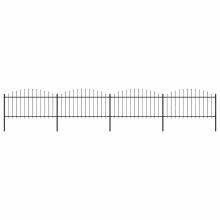 vidaXL Gartenzaun mit Speerspitze Stahl 671 x 150 cm Schwarz