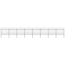 vidaXL Gartenzaun mit Speerspitze Stahl 1339 x 175 cm Schwarz