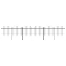 vidaXL Gartenzaun mit Speerspitze Stahl 1005 x 175 cm Schwarz