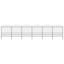 vidaXL Gartenzaun mit Speerspitze Stahl 1005 x 200 cm Schwarz