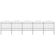 vidaXL Gartenzaun mit Speerspitze Stahl 838 x 175 cm Schwarz