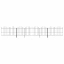 vidaXL Gartenzaun mit Speerspitze Stahl 1339 x 200 cm Schwarz