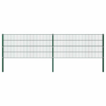 vidaXL Zaunelement mit Pfosten Eisen 349 x 80 cm Grün
