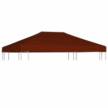 vidaXL 2-Tier Gazebo Top Cover Waterproof 3x4m Terracota Replacement Tent Roof
