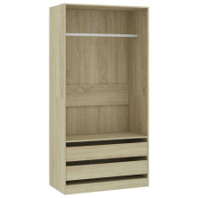 vidaXL Wardrobe Engineered Wood Sonoma Oak Clothing Cabinets Shelf Storage