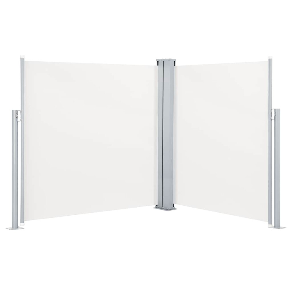 vidaXL Retractable Side Awning Cream 140x600cm Garden Screen Sunshade Shelter