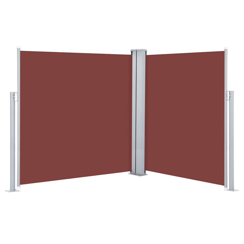 New Vidaxl Retractable Side Awning 140X600cm Garden Screen Sunshade Shelter Brown