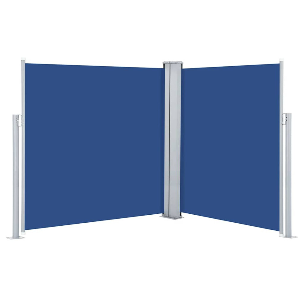 Vidaxl Retractable Side Awning 140X600cm Garden Screen Sunshade Shelter Blue