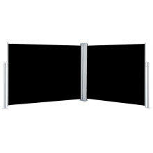 vidaXL udtrækkelig sidemarkise sort 140 x 1000 cm