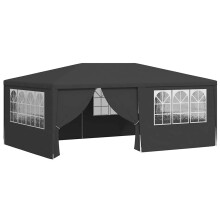 vidaXL 6m Party Tent with Side Walls - Anthracite Garden Canopy, 4x6m, UV & Water-Resistant, Steel Frame