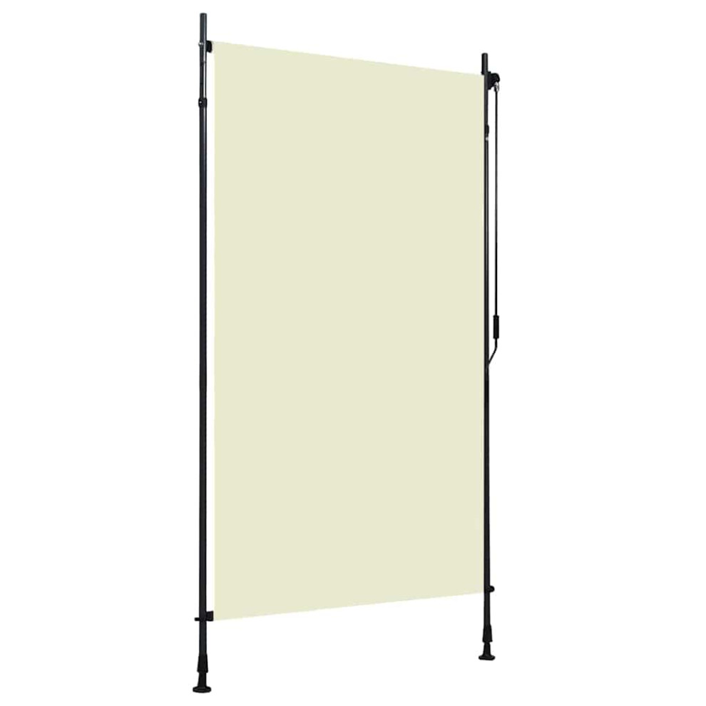 Vidaxl Outdoor Roller Blind 120Cm Vertical Balcony Shade Privacy Screen Cream