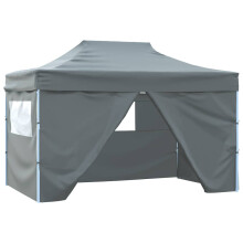 vidaXL Professional Folding Party Tent 4 Sidewalls Steel Anthracite 4m Canopy