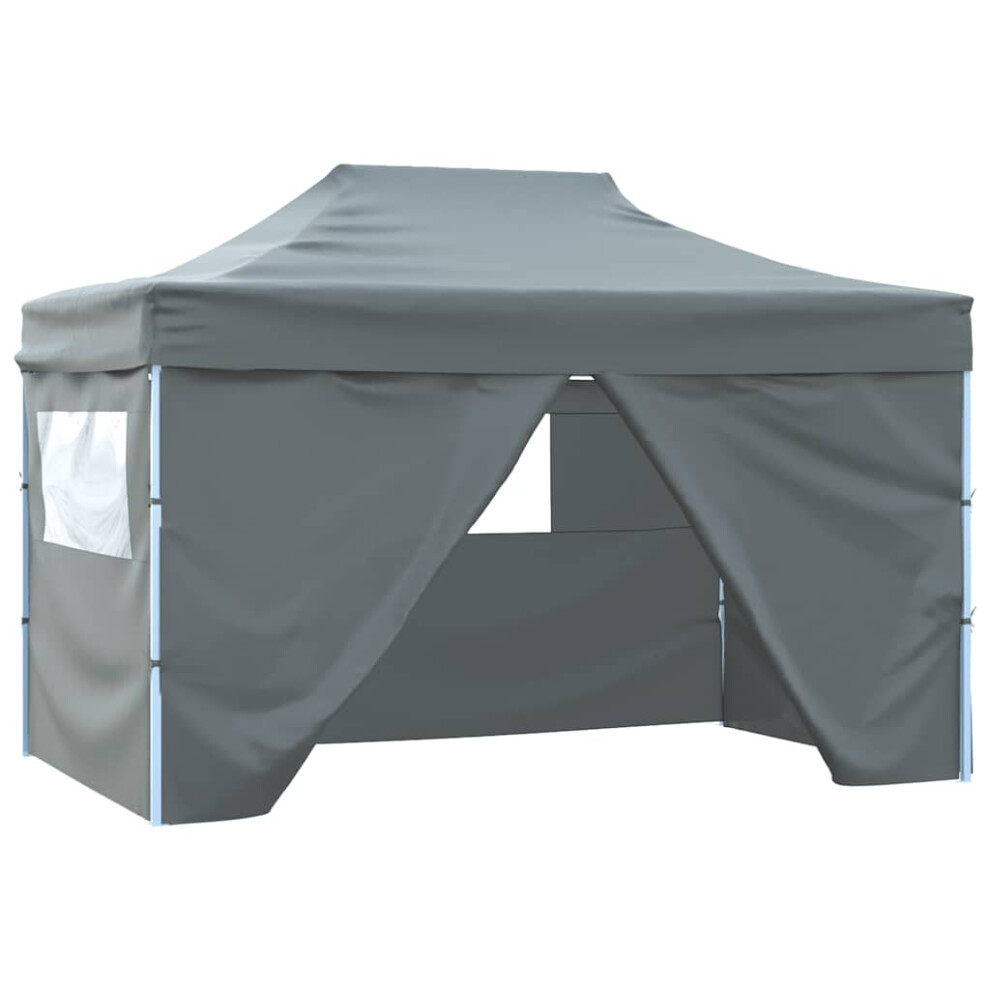 Vidaxl Professional Folding Party Tent 4 Sidewalls Steel Anthracite 4M Canopy