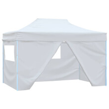 vidaXL Professional Folding Party Tent 4 Sidewalls Steel White 280x410x315 cm