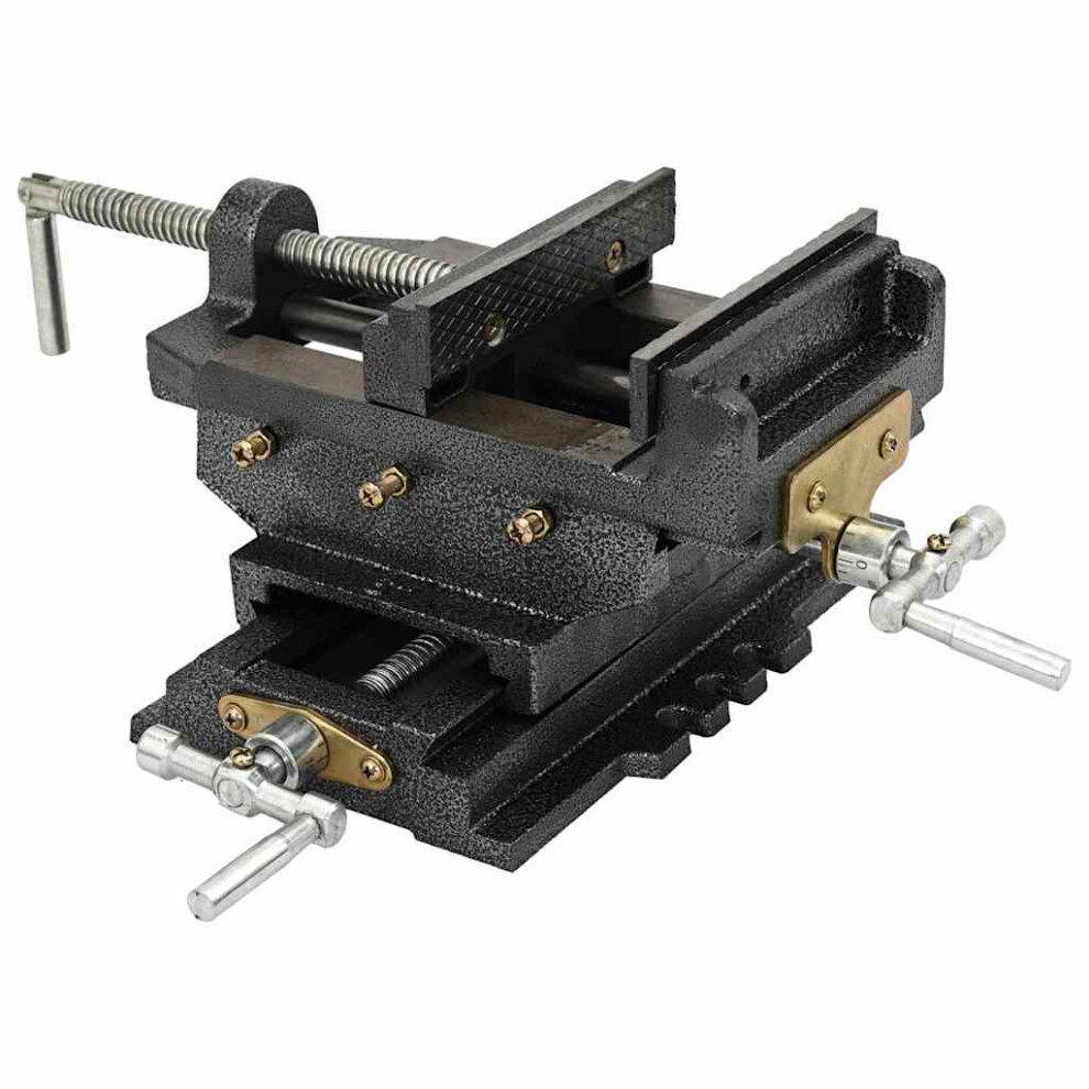 Vidaxl Manually Operated Cross Slide Drill Press Vice Machine Jaw Clamp Bases 8719883803845