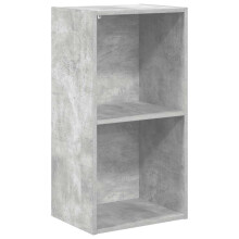 vidaXL 2-Tier Book Cabinet Concrete Grey Engineered Wood Storage Highboard