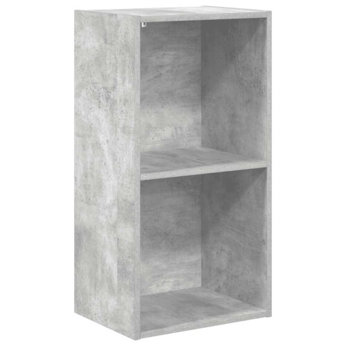 VidaXL vidaXL 2-Tier Book Cabinet Concrete Grey Engineered Wood Storage Highboard