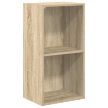 vidaXL 2-Tier Book Cabinet Sonoma Oak Engineered Wood Storage Highboard Shelf