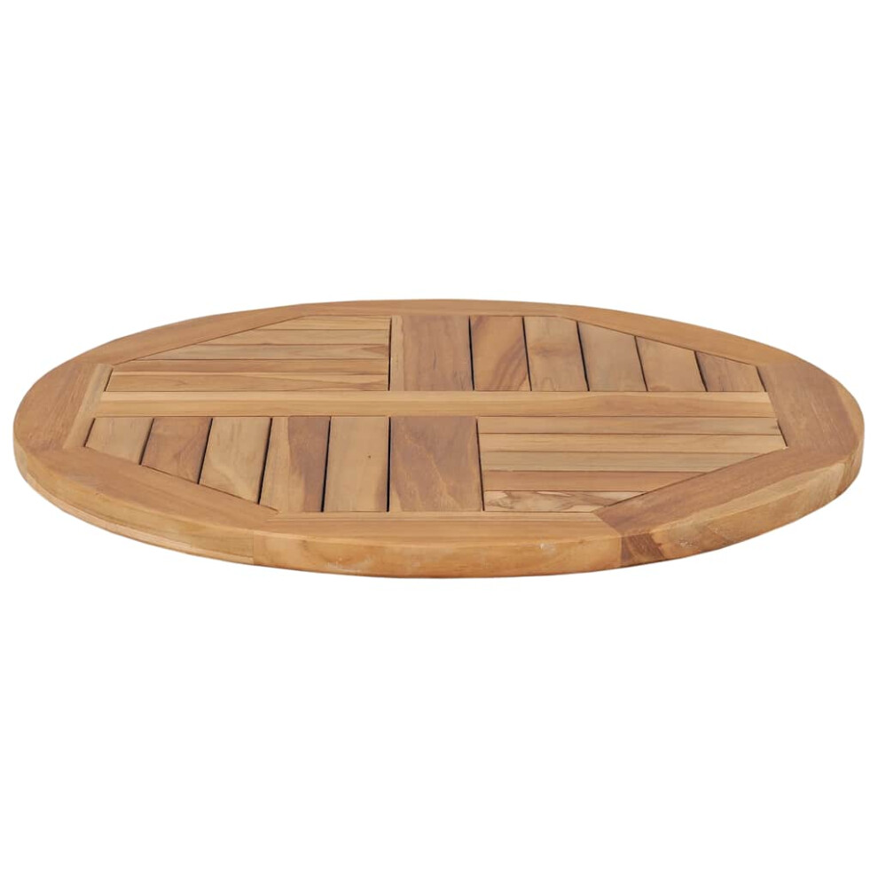 Vidaxl Solid Teak Wood Table Top Round 60Cm Wooden Replacement Dining Tops