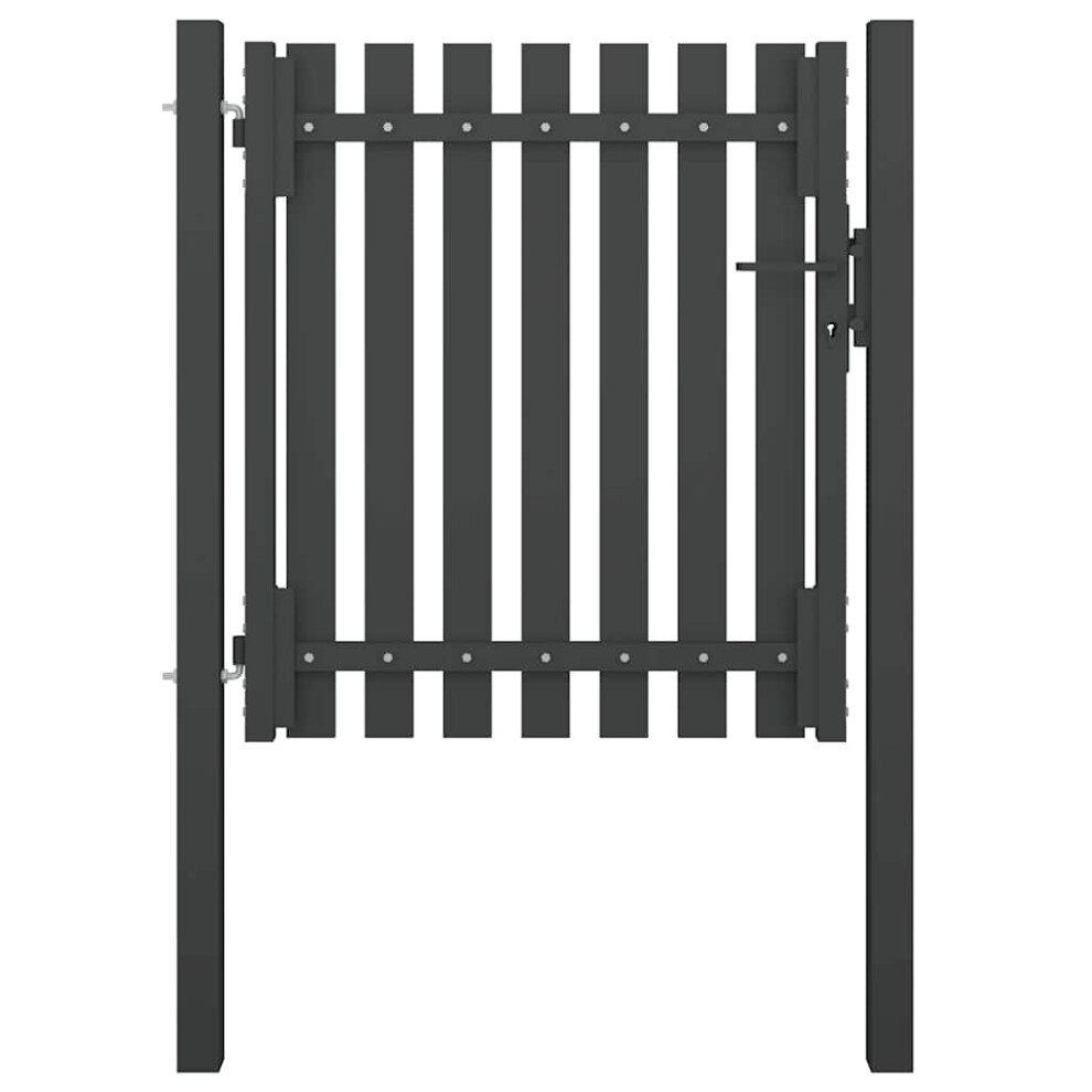 Vidaxl Garden Fence Gate Steel 1X1.25m Anthracite Patio Barrier Drive Gate