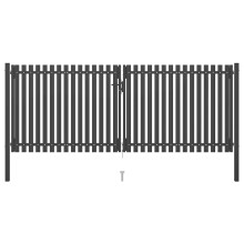 vidaXL Gartentor aus Stahl 400 x 125 cm Anthrazit