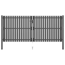 vidaXL Gartentor aus Stahl 400 x 150 cm Anthrazit