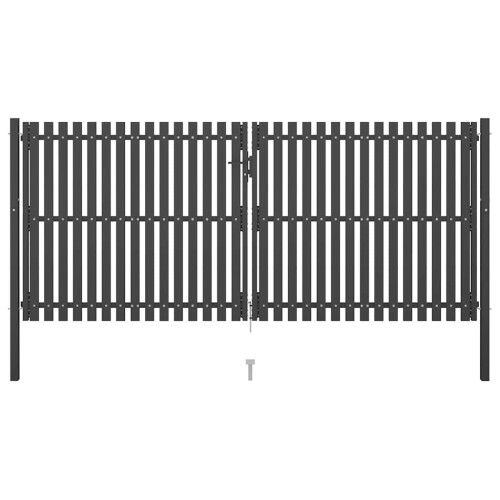 VidaXL vidaXL Gartentor aus Stahl 400 x 150 cm Anthrazit