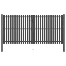 vidaXL Gartentor aus Stahl 400 x 175 cm Anthrazit