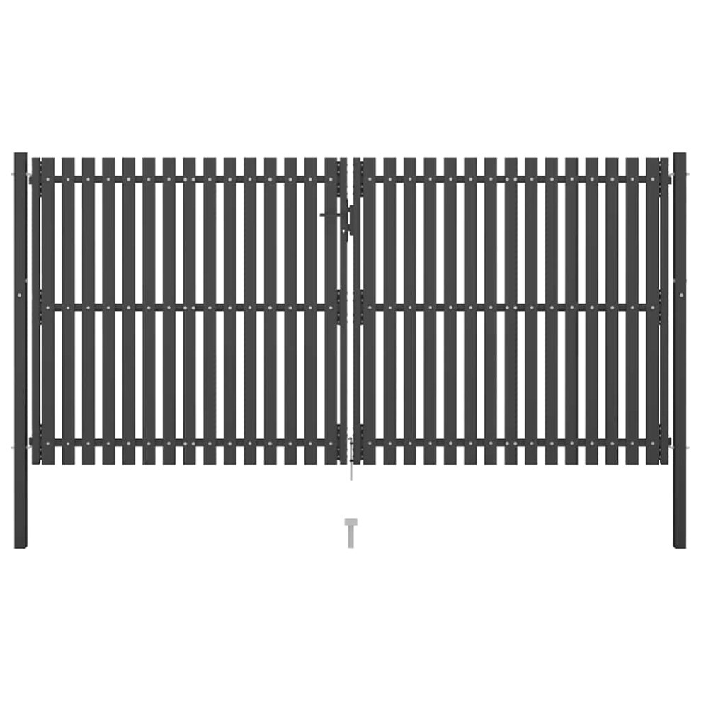 Vidaxl Garden Fence Gate Steel 4X2.25m Anthracite Barrier Border Drive Gate