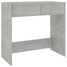 vidaXL Corner Desk Concrete Grey - Engineered Wood, 80 x 40 x 75 cm, 2 Drawers - 801359