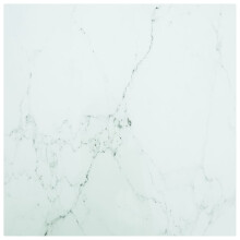 vidaXL Table Top White Tempered Glass with Marble Design Dining Table Top Set