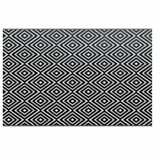 vidaXL Outdoor Carpet ARAKIL White and Black 190x290 cm PP Rug Outdoor Blanket
