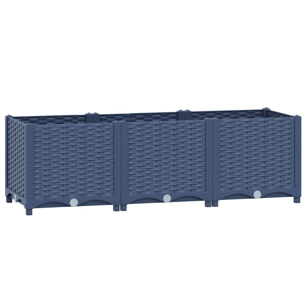 vidaXL Raised Bed Outdoor Plant Box Garden Planter Flower Pot Polypropylene