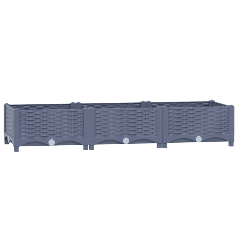 vidaXL Raised Bed Outdoor Plant Box Garden Planter Flower Pot Polypropylene