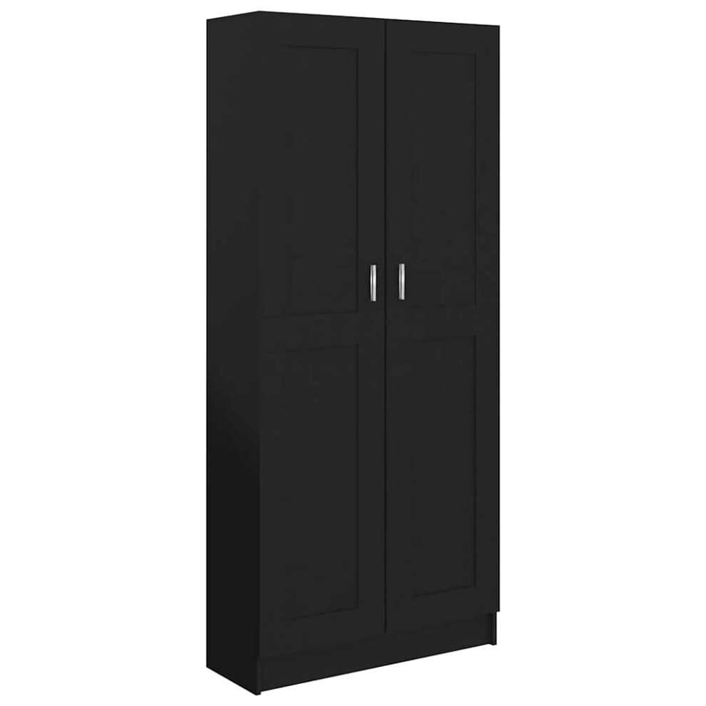 Photos - Dresser / Chests of Drawers VidaXL Book Cabinet Black Engineered Wood Bookshelf Storage Rack Sideboard Black 802733 